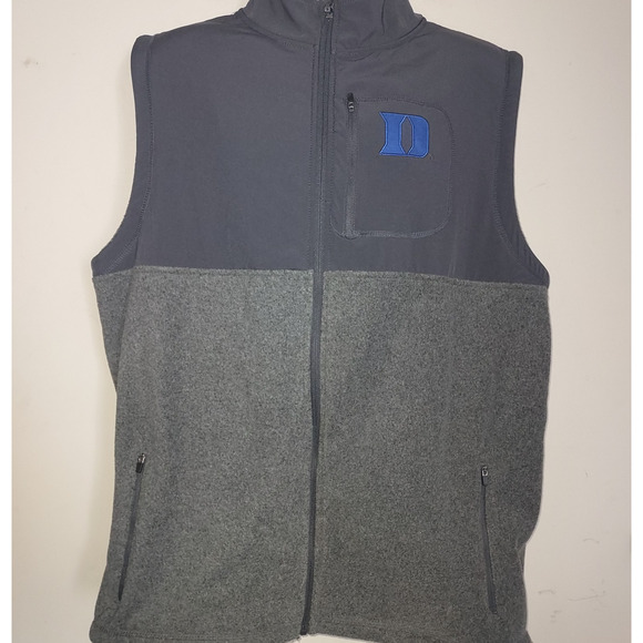 Duke Men's Fleece Vest XXL Full Zip Polyester Pockets Athletic Colosseum Gray - Picture 1 of 7